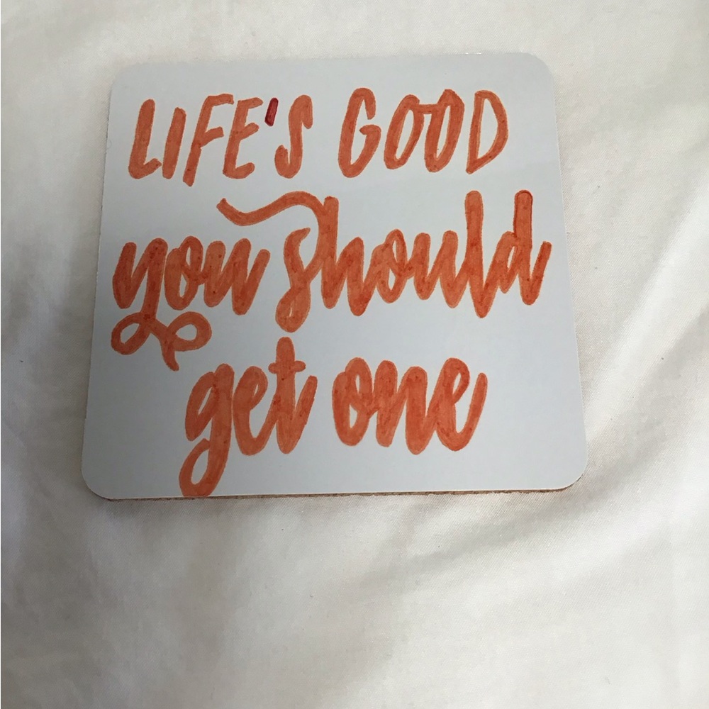 Orange and White Inspirational Coaster
